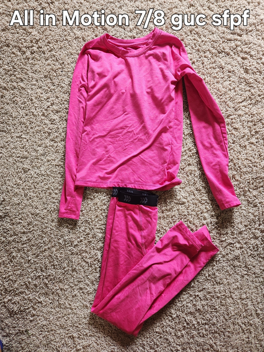 All in Motion Kids' Pink Long Sleeve Outfit Set 7/8